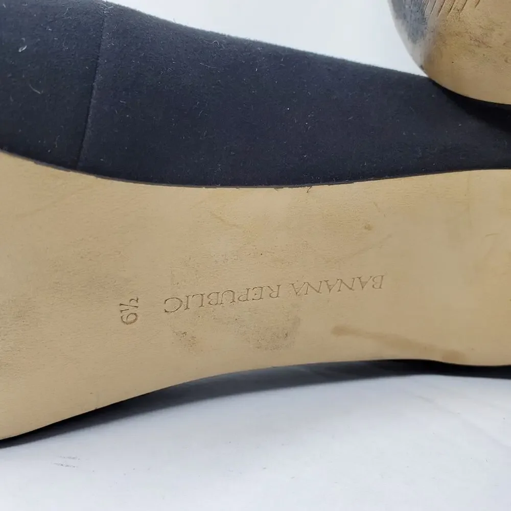 Banana Republic Black suede gold toe 5